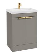 STOCKHOLM Floorstanding 60cm Two Door Unit Matt Khaki &amp; Brushed Chrome Handles image