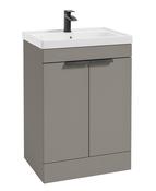 STOCKHOLM Floorstanding 60cm Two Door Unit Matt Khaki &amp; Brushed Chrome Handles image