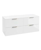 STOCKHOLM Wall Hung 120cm Four Drawer Countertop Unit Gloss White &amp; Handles image