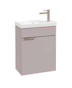 STOCKHOLM Wall Hung 50cm Single Door Cloakroom Unit Matt Cashmere Pink &amp; Brushed Handle image