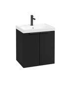 STOCKHOLM Wall Hung 50cm Two Door Unit Matt Black &amp; Handles