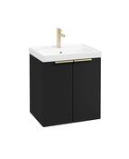 STOCKHOLM Wall Hung 50cm Two Door Unit Matt Black &amp; Handles