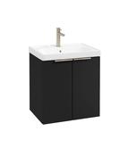 STOCKHOLM Wall Hung 50cm Two Door Unit Matt Black &amp; Handles