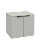 STOCKHOLM Wall Hung 60cm Two Door Countertop Unit Matt Arctic Grey &amp; Handles image