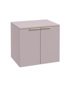 STOCKHOLM Wall Hung 60cm Two Door Countertop Unit Matt Cashmere Pink &amp; Handles image