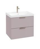 STOCKHOLM Wall Hung 60cm Two Drawer Unit Matt Cashmere Pink &amp; Handles image