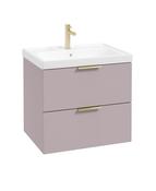 STOCKHOLM Wall Hung 60cm Two Drawer Unit Matt Cashmere Pink &amp; Handles image