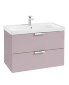STOCKHOLM Wall Hung 80cm Two Drawer Unit Matt Cashmere Pink &amp; Handles image
