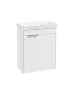 REED Wall Hung 55cm Single Door Cloakroom Vanity Unit Lakeshore Lily &amp; Handle image