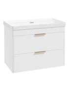 REED Wall Hung 80cm Two Drawer Vanity Unit Lakeshore Lily &amp; Basin  &amp;  Handles image