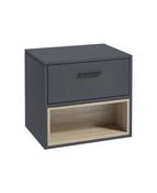 MALMO Wall Hung 60cm Single Drawer Countertop Unit Matt Night Sky Blue &amp; Handle image