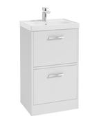 FINLAND Floorstanding 50cm Two Drawer Unit Matt White &amp; Handle image