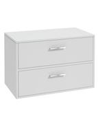 FINLAND Wall Hung 80cm Two Drawer Countertop Unit Matt White &amp; Handles image