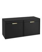 FJORD Wall Hung 120cm Four Drawer Countertop Unit Matt Black &amp; Handles image
