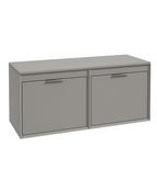 FJORD Wall Hung 120cm Four Drawer Countertop Unit Matt Khaki &amp; Handles image