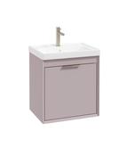 FJORD Wall Hung 50cm Two Drawer Unit Matt Cashmere Pink &amp; Handles image