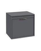 FJORD Wall Hung 60cm Two Drawer Countertop Unit Matt Midnight Grey &amp; Handle image