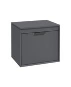 FJORD Wall Hung 60cm Two Drawer Countertop Unit Matt Midnight Grey &amp; Handle image