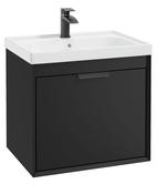 FJORD Wall Hung 60cm Two Drawer Unit Matt Black &amp; Handles image