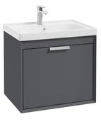 FJORD Wall Hung 60cm Two Drawer Unit Matt Midnight Grey &amp; Handle image