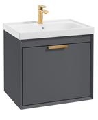 FJORD Wall Hung 60cm Two Drawer Unit Matt Midnight Grey &amp; Handle image