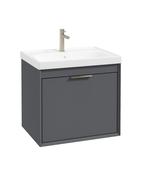 FJORD Wall Hung 60cm Two Drawer Unit Matt Midnight Grey &amp; Handle image