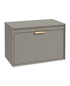 FJORD Wall Hung 80cm Two Drawer Countertop Unit Matt Khaki &amp; Handle image