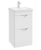 FREYA Floorstanding 50cm Two Drawer Unit Matt White &amp; Handles image