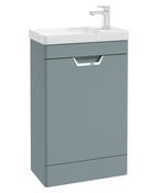 FREYA Floorstanding 55cm Single Door Cloakroom Unit Matt Coral Green &amp; Handle image