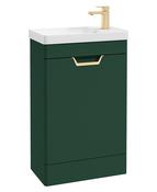FREYA Floorstanding 55cm Single Door Cloakroom Unit Matt Wreath Green &amp; Handle image