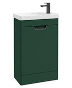 FREYA Floorstanding 55cm Single Door Cloakroom Unit Matt Wreath Green &amp; Handle image