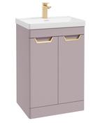 FREYA Floorstanding 60cm Two Door Unit Matt Cashmere Pink &amp; Handles image