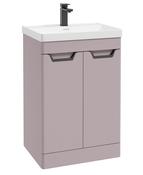 FREYA Floorstanding 60cm Two Door Unit Matt Cashmere Pink &amp; Handles image