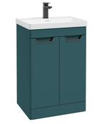 FREYA Floorstanding 60cm Two Door Unit Matt Ocean Blue &amp; Handles