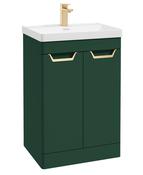 FREYA Floorstanding 60cm Two Door Unit Matt Wreath Green &amp; Handles image