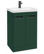 FREYA Floorstanding 60cm Two Door Unit Matt Wreath Green &amp; Handles image