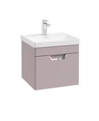 FREYA Wall Hung 50cm Single Drawer Unit Matt Cashmere Pink &amp; Handle image