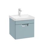 FREYA Wall Hung 50cm Single Drawer Unit Matt Morning Sky Blue &amp; Handle image