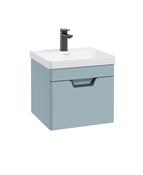 FREYA Wall Hung 50cm Single Drawer Unit Matt Morning Sky Blue &amp; Handle image