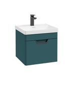 FREYA Wall Hung 50cm Single Drawer Unit Matt Ocean Blue &amp; Handle image