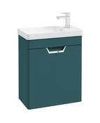 FREYA Wall Hung 55cm Single Door Cloakroom Unit Matt Ocean Blue &amp; Handle image