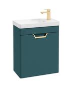 FREYA Wall Hung 55cm Single Door Cloakroom Unit Matt Ocean Blue &amp; Handle image