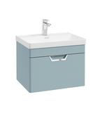 FREYA Wall Hung 60cm Single Drawer Unit Matt Morning Sky Blue &amp; Handle image