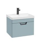FREYA Wall Hung 60cm Single Drawer Unit Matt Morning Sky Blue &amp; Handle image
