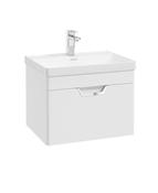 FREYA Wall Hung 60cm Single Drawer Unit Matt White &amp; Handle image