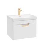 FREYA Wall Hung 60cm Single Drawer Unit Matt White &amp; Handle image