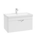 FREYA Wall Hung 80cm Single Drawer Unit Matt White &amp; Handle image