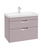 FREYA Wall Hung 80cm Two Drawer Unit Matt Cashmere Pink &amp;  Handles image