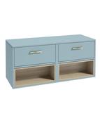 MALMO Wall Hung 120cm Two Drawer Countertop Unit Matt Morning Sky Blue &amp; Handles image