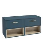 MALMO Wall Hung 120cm Two Drawer Countertop Unit Matt Ocean Blue &amp; Handles image
